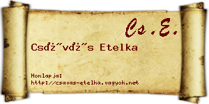 Csávás Etelka névjegykártya